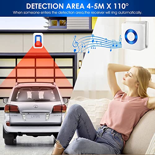 Wireless Caregiver Pager Motion Sensor Alarm Indoor Room Bed Alarms and