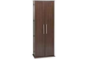 PREPAC Espresso Grande Locking Media Storage Cabinet with Shaker Doors