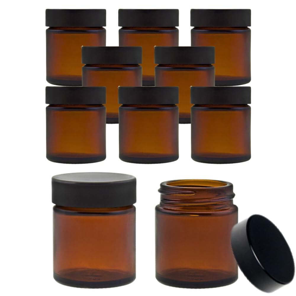 mikken Viva-Haushaltswaren 10 small brown glass ointment jars, 30 ml including labels