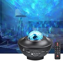 LED Projector Lights - Ocean Wave Star Sky Night Light with Music Speaker,Sound Sensor,Remote Control,360°Rotating Sleep...