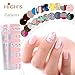 HIGH'S 20pcs Color Street Nail Polish Strips Stickers Adhesive Incoco Nail Art Decals Manicure Kits for Women Girls Fingernail Toenail Decoration,Memory