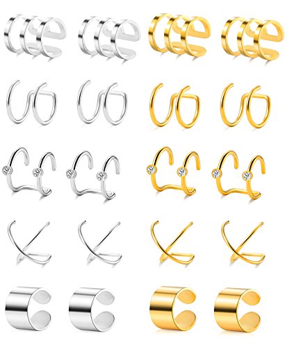 Tornito 4-10 Pairs Stainless Steel Ear Cuff Helix