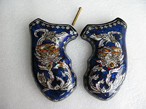 Mother of Pearl Inlay art (HANUMAN) on Hardwood Grips for S&amp;W J frame Round butt, Bodyguard No 3 , Thailand Handmade Plus Free Wristband