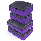 JETPAL Lightweight Travel Luggage Organizer Packing Cubes (Set of 4) - Purple