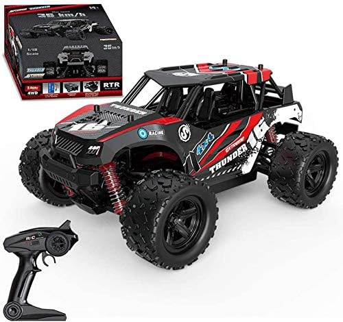 1 18オフロードラジコンカー4wd高速ラジコンカーロードモンスタートラック子供と大人のための2 4gh充電式バッテリーリモートコントロールトラック 色 赤