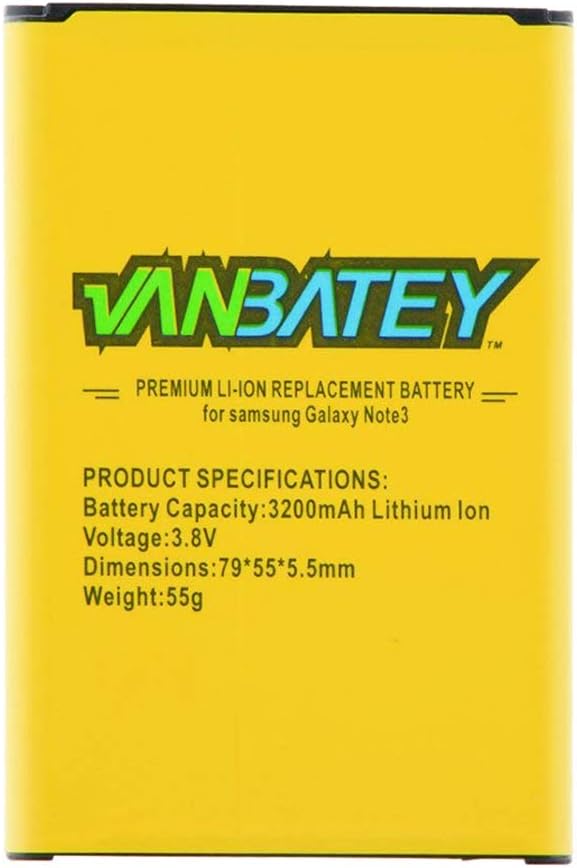 Vanbatey Batteries for Galaxy Note 3 Battery 3200mAh EB-B800BE with NFC for Samsung Note3 N9000 N9002 N9005 N900A N900P N900T N900V N9006 N9008 N9009 (Note 3 -Yellow)