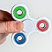 Tri Fidget Hand Spinner Toy Stress Reducer ABS Frame Si3N4 Ceramic Bearing Good For ADD, ADHD, Anxiety and Autism Adult Children - Spins Last For 3 Mins (White & Red & Green & Blue)