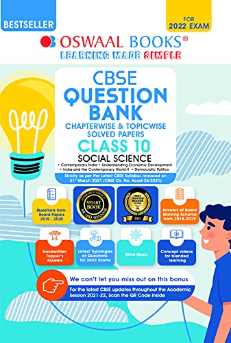 Oswaal CBSE Question Bank Class 10 Social Science Book Chapter wise Topic wise Includes Oswaal CBSE Question Bank Class 10 Social Science Book Chapter wise Topic wise Includes