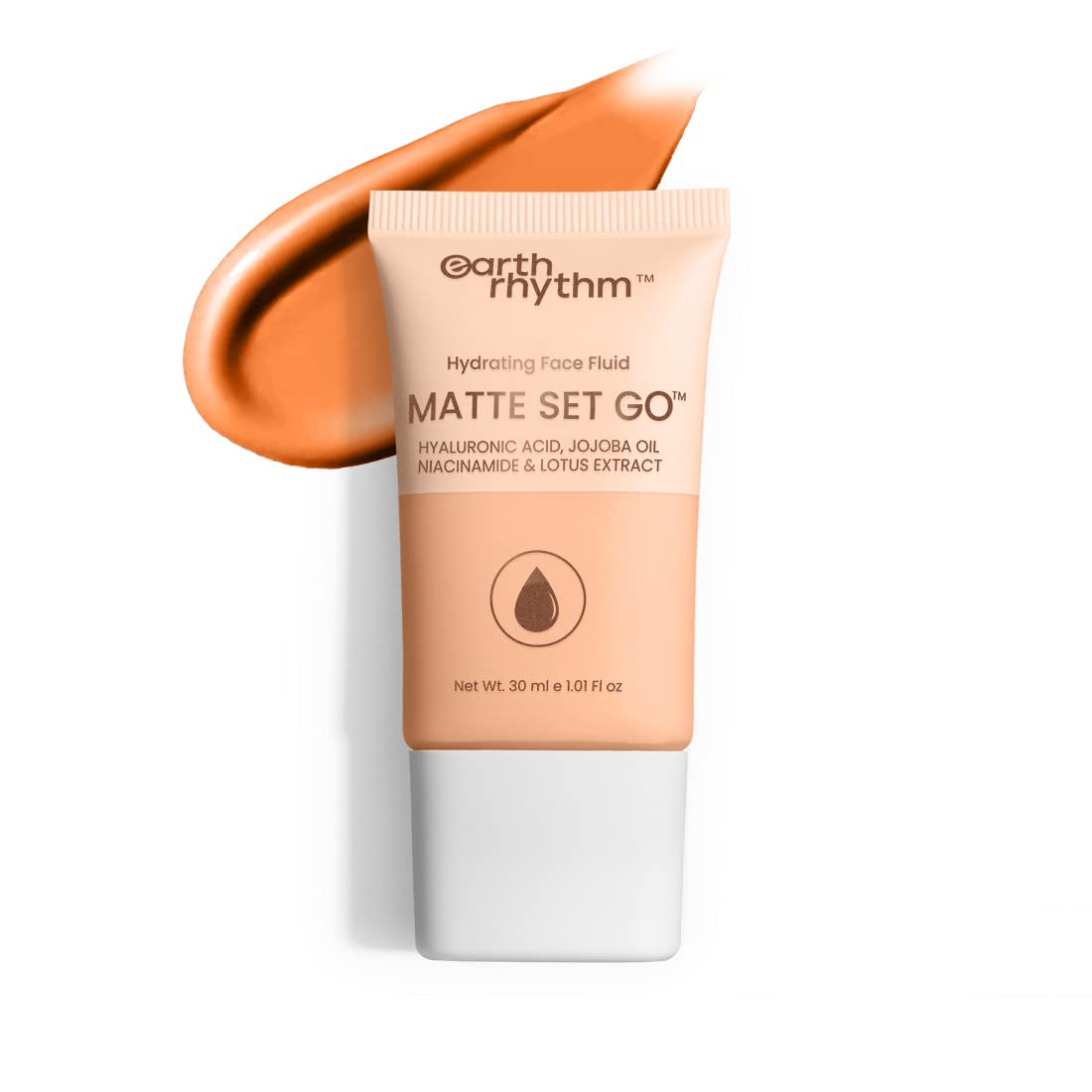 Earth Rhythm Matte Set Go Foundation with SPF 30, Pa++++ | Hyaluronic Acid, Niacinamide Acid, Jojoba Oil & Lotus Extract | Smooth Finish, Sun Protect & super Hydrating | Sand Land – 30ml