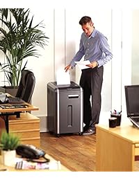 Fellowes Powershred 125 CI 100  Jam Prueba 18 sheet trituradora de papel de corte cruzado, Negro Gris