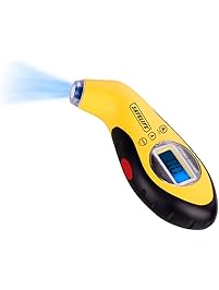 SAFELIFE Digital Tire Pressure Gauge 150 PSI 4 Settings with Backlit LCD and Non-Slip Grip (yellow)