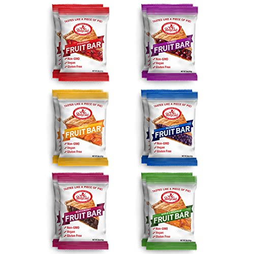 Betty Lou's Fruit Bars Variety Pack of 12 Gluten Free, Vegan, Non