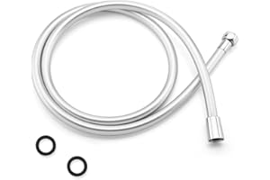 JASYA PVC Shower Hose 59 Inches Shower Hose Extra Long Used In Showerheads Spray Bidet Bathing Toilet Cleaning Pet Flexible Showerhead Hoses Replacement Chorme Showerhose For Rv Bidet Hoses(Silver, 59 In)
