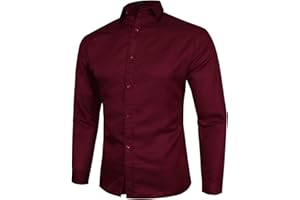 Dgoopd Mens Dress Shirts Long Sleeve Wrinkle Free Shirts Regular Fit Business Shirts Slim Work Shirt Casual Business Blouses