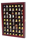59 Thimble / Miniature Display Case Holder Cabinet Shadow Box, Solid Wood, Felt Interior Background-TC01-CH