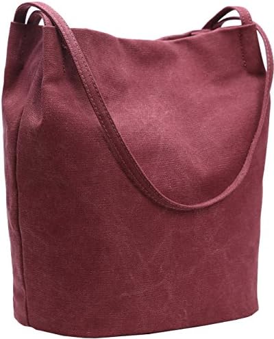 Iswee Canvas Womens Bucket Bag Shoulder Handbags Hobo Ladies Purses Fashion Tote Purse
