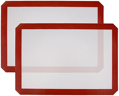 Suppets Silicone Baking Mat FDA Approved, Non Stick Silicon Liner for Bake Pans &amp; Rolling,Counter Mat Oven Liner for Cooking Sheet Pans, Gas, Electric &amp; Microwave Ovens-2 Pack