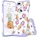 YINLAI iPhone 7/8 Plus Pineapple Case iPhone 7 Plus Case Silicone Rubber Bumper Hard PC Cover Cute Pineapple Pattern Design Shockproof Protective Phone Cases for Women iPhone 7 Plus Purple