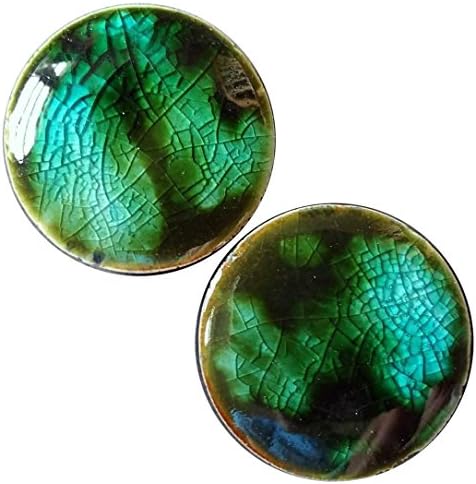 Pair - Woodland Fantasy Ceramic Glass Ear Plugs with Essential Oils Diffuser for Scented Gauges (24mm l 15/16in)