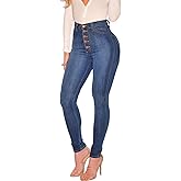 KUNMI Womens Curvy High Waist Stretch Butt Lifting Skinny Colombian Jeans