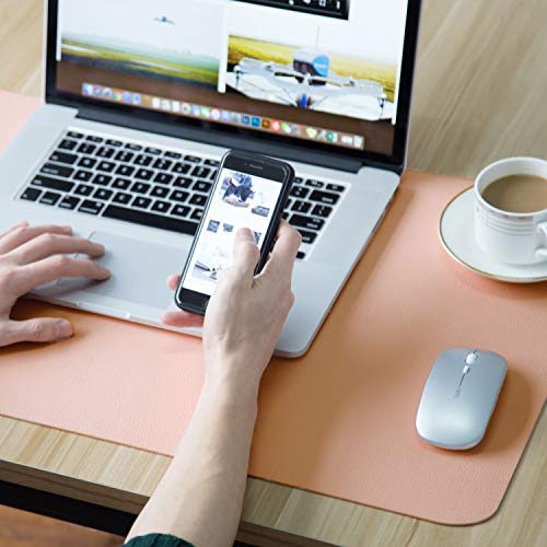 Homesure Genuine Leather Desk Pad (Pink, 17x35 inches) Waterproof & Genuine Leather - Desk Mat,Desk Blotter, for Office and Home on top of desks