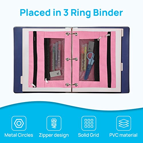 32 Pack Pencil Pouch for 3 Ring Binder, Pencil Pouch Bulk in Assorted