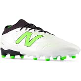New Balance Unisex-Adult Tekela Team Low Laced FG V5 Soccer Shoe, White/Black/Pixel Green, Men 12 M/Women 13.5 W
