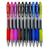 Zebra - Sarasa Retractable Gel Ink Rollerball - Fast Drying - 0.7mm - Pack of 10 Ink Colours in Plastic Wallet