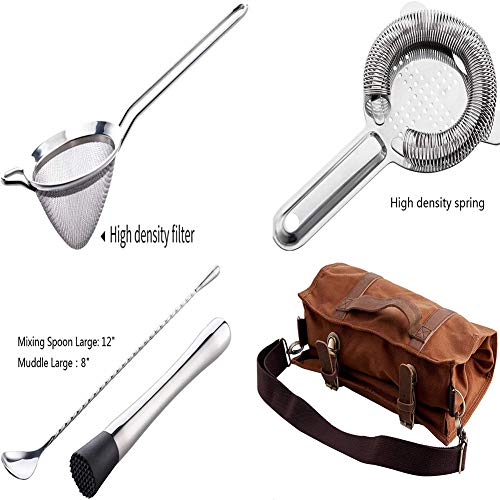 YXXJ Barkeeper Kit Bag, bewegliche Bar Kasten-Beutel für Reise, Leinwand-Set Werkzeug-Organizer Eimer, Haus und… – Bild 5
