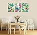 Canvas Wall Art Green Leaf Red Yellow Flowers Contemporary Pictures 3 Pieces x 12