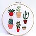 Heflashor Embroidery Kit Cross Stitch Kit for Beginners Embroidery Kit for Beginner Animal Flowers Plant Pattern Cross Stitch Needlepoint Kit Funny Embroidery Starter Kit for Decor,2 Embroidery Hoops