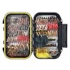 FishingSir-Trout-Fly-Fishing-Flies-Dry-Flies-Wet-Flies-Nymph-Streamer-and-Emerger-Fly-Lures-Double-Side-Waterproof-Pocketed-Fly-Box