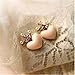 ULAKY Rhinestones Crown Earrings Lovely Love Peach Heart Earrings