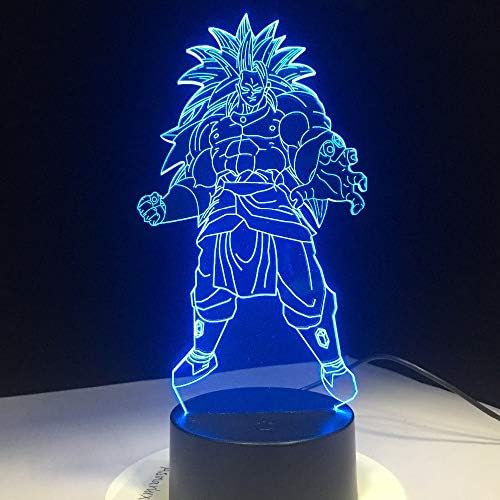 KangYD Dragon Ball Goku 3D Illusion Table Lamp,LED Night Light,Kids Gifts,Remote 7 Color（Black Base）,Mood Lamp,Night Light for Kids