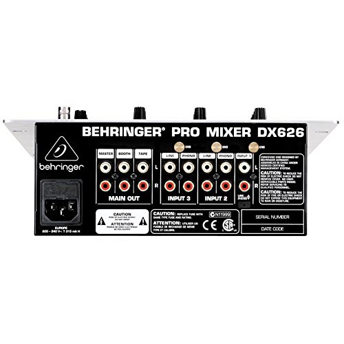 Behringer Pro Mixer DX626 Professional 3-Channel DJ Mixer with BPM