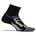 Feetures! Men's Elite Light Cushion Quarter, black + Reflector, large