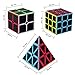Speed Cube Set, Magic Cube Bundle of 2x2x2 3x3x3 Megaminx Skewb Pyramid Carbon Fiber Sticker Smooth Smart Cube Puzzle Toy