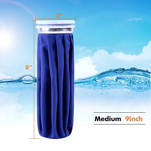 Ice Cold Pack Ohuhu 9" Reusable Ice Bag Hot Water Bag for Injuries, Hot & Cold Therapy and Pain Relief, No-Leak Waterproof Ice Bag, Blue - Image 4