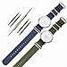 SIMCOLOR Zulu Replacement Watch Bands,2 Pack Nylon Strap with Heavy Duty Brushed Buckle 18mm 20mm 22mm or 24mm(20mm,Blue/Army green)