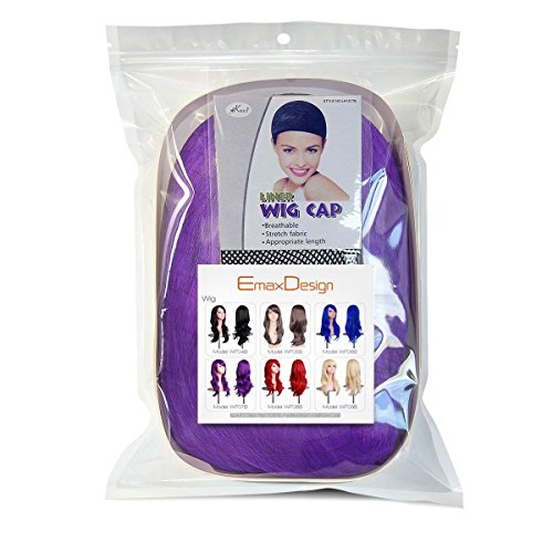 EmaxDesign Wigs 28 Inch Cosplay Wig For Women With Wig Cap and Comb(Dark Purple)
