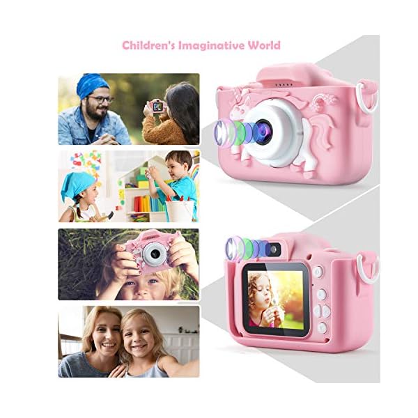 Youerls Kids Camera Children Digital Camera, Rechargeable Digital Camera for Girls 3-12 Year Old Birthday Gifts for…