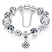 Presentski Fashion Charm Bracelet for Teen Girls and Women with Safe Chain Flower Themed White Charms 7.1 Inches