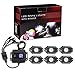 OFFROADTOWN RGB LED Rock Lights with 6 pods Neon Trail Rig Lights Underglow Universal for UTV ATV Polaris Can-Am Yamaha Honda Tundra