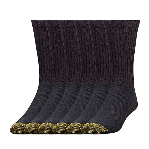 Gold Toe Men's Big and Tall 656S Cotton Crew Athletic Sock Multi-Pack, Black -Pack of 6, Shoe Size: 12-16 Gold Toe Men's Big and Tall 656S Cotton Crew Athletic Sock Multi-Pack, Black -Pack of 6, Shoe Size: 12-16