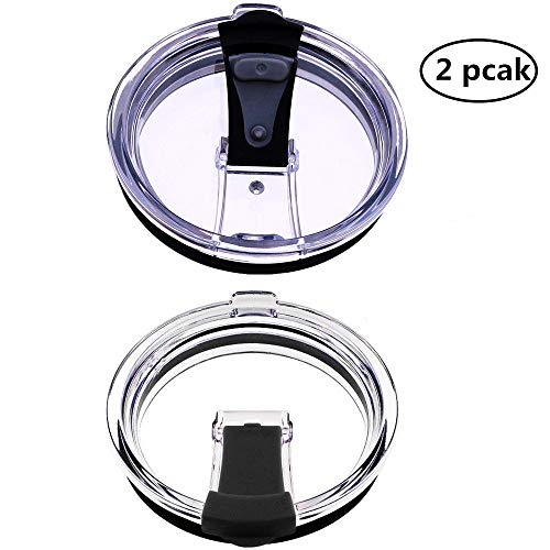 YouZi Spill Proof and Splash Resistant Lid for Yeti Rambler Rtic Ozark Trails Tumbler Cups 30 oz,Pack of 2 (Black) - Thumbnail 2