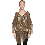 ZORJAR Crochet Fringed Poncho Cape Shawls Wraps Flower Womens Coat Sweater ZORJAR Crochet Fringed Poncho Cape Shawls Wraps Flower Womens Coat Sweater