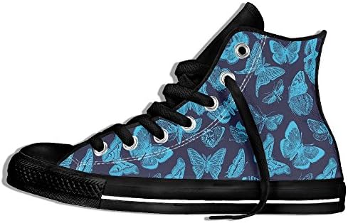 WalterTi Spring Time Sketchy Hand Drawn Butterflies Bugs Dragonfly Art Print High-top Canvas Shoes Fashion Sneaker Lace Ups For Men And Women