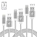 Lightning Cable,Auideas [3 Pack] iPhone Charger to USB Syncing and Charging Cable Data Nylon Braided Cord Charger for iPhone 8/8 Plus7/7 Plus/6/6 Plus/6s/6s Plus/5/5s/5c/SE(Silver).