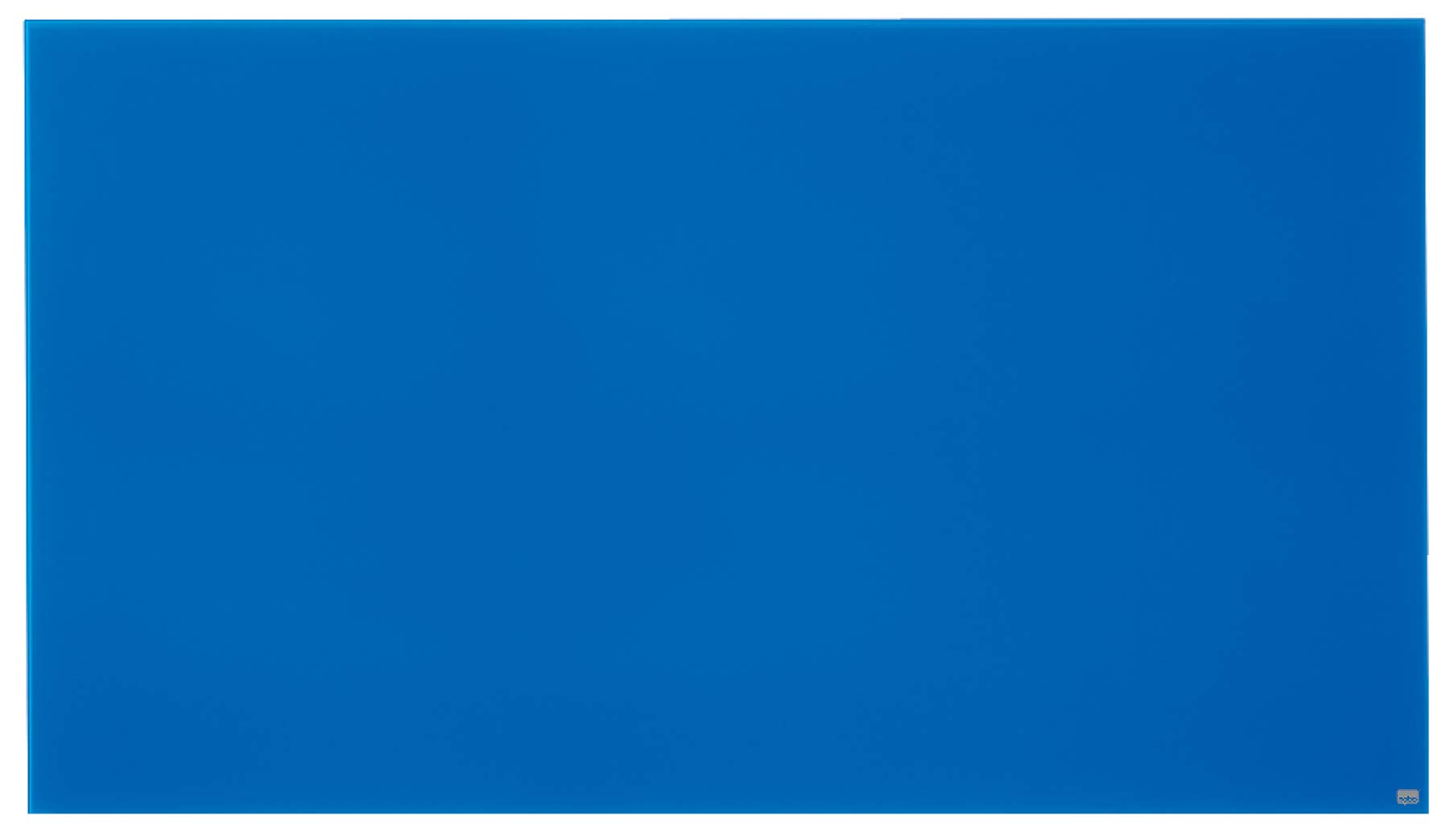 Nobo Glass Magnetic Whiteboard with Removable Pen Tray, 1900 x 1000 mm, InvisaMount Mounting System, Impression Pro, Blue, 1905190