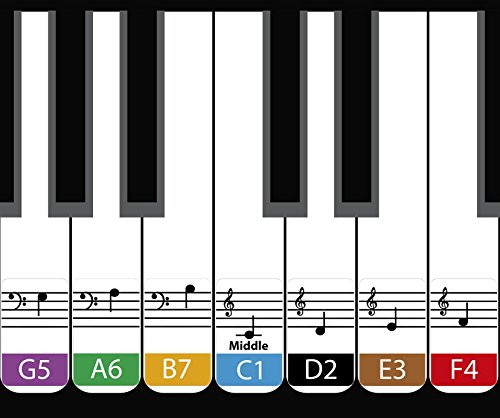 Daprofe Piano Keyboard Decals Key Note Stickers Learn to Read Music